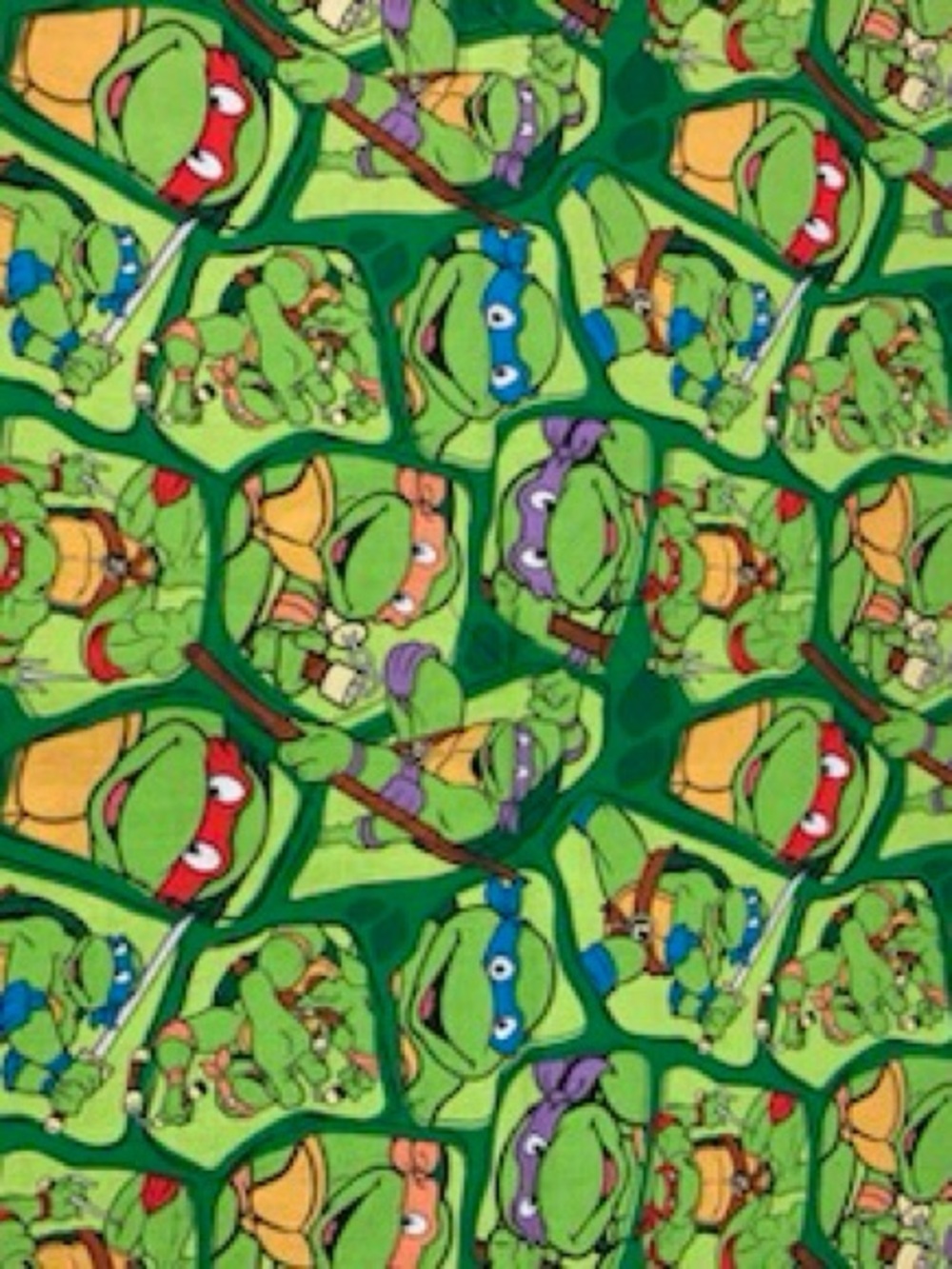 Teenage Mutant Ninja Turtles Hero’s In A Half Shell Cotton Fabric 3 3/4 Yds 44”w